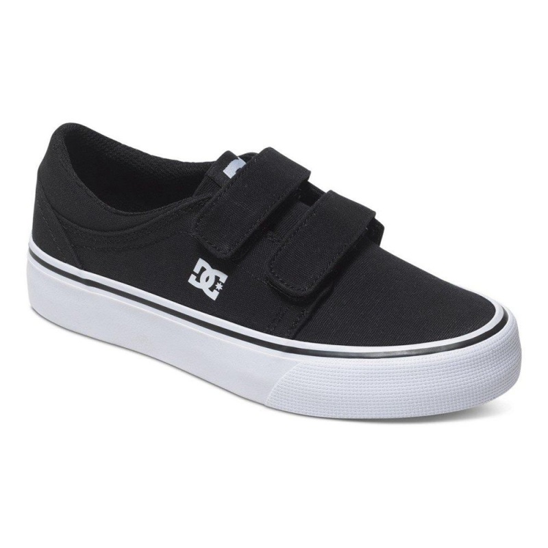 Chaussure Skate DC Shoes Trase Enfant Noir Blanche | GTUV-81250