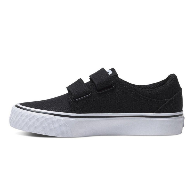 Chaussure Skate DC Shoes Trase Enfant Noir Blanche | GTUV-81250