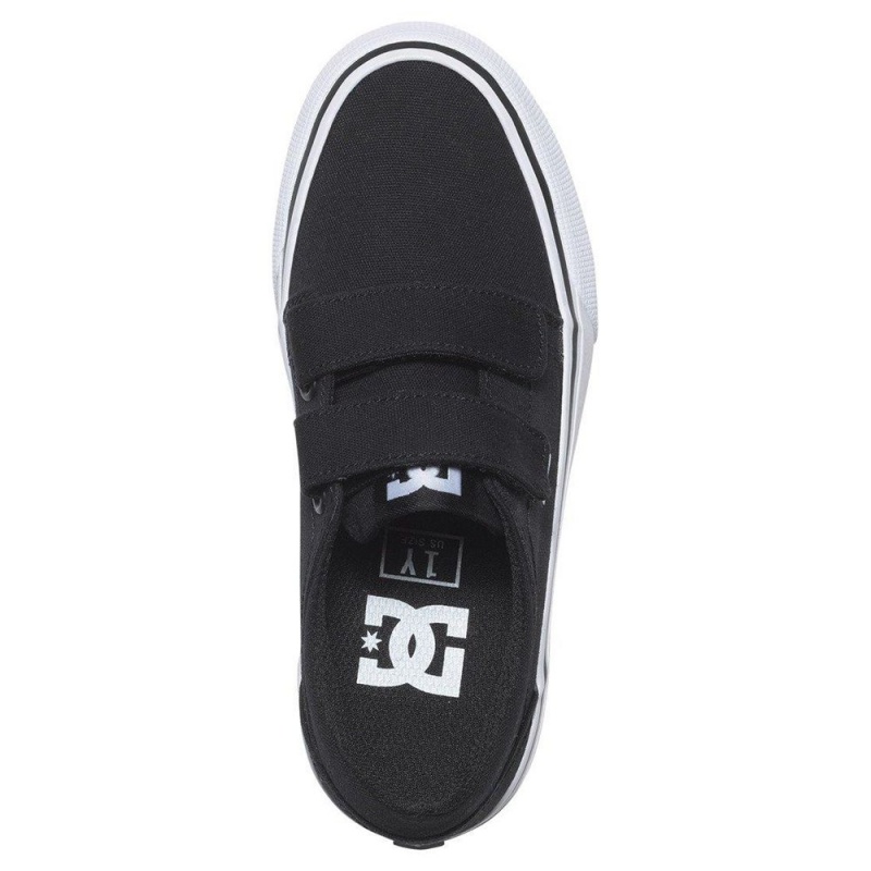 Chaussure Skate DC Shoes Trase Enfant Noir Blanche | GTUV-81250