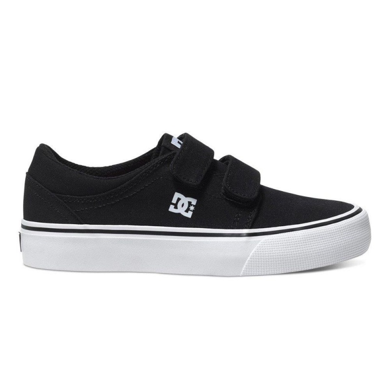 Chaussure Skate DC Shoes Trase Enfant Noir Blanche | GTUV-81250