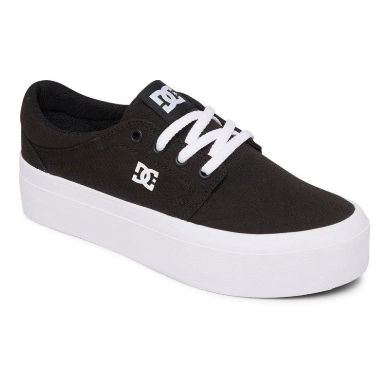 Chaussure Skate DC Shoes Trase Femme Noir Blanche | PKRT-49738