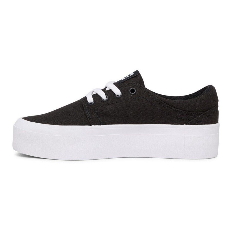 Chaussure Skate DC Shoes Trase Femme Noir Blanche | PKRT-49738