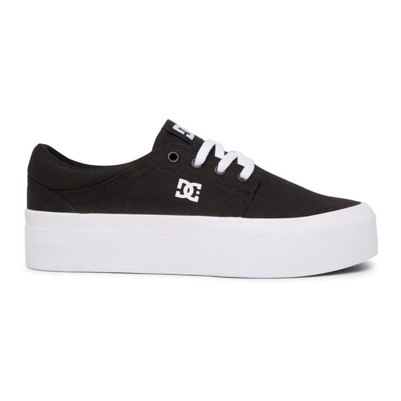 Chaussure Skate DC Shoes Trase Femme Noir Blanche | PKRT-49738