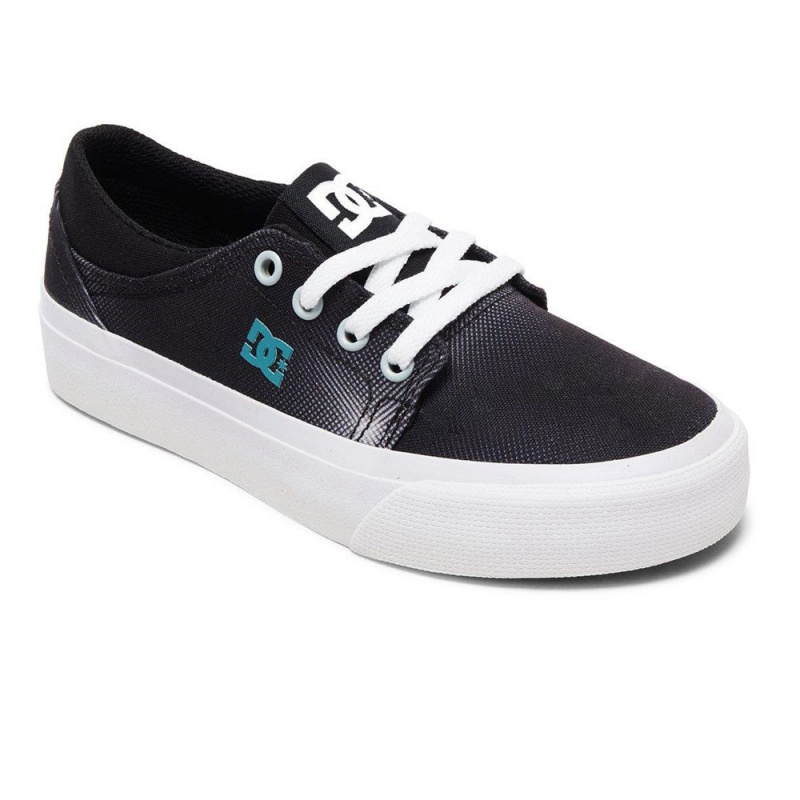 Chaussure Skate DC Shoes Trase TX Enfant Noir Blanche | GPDC-21803