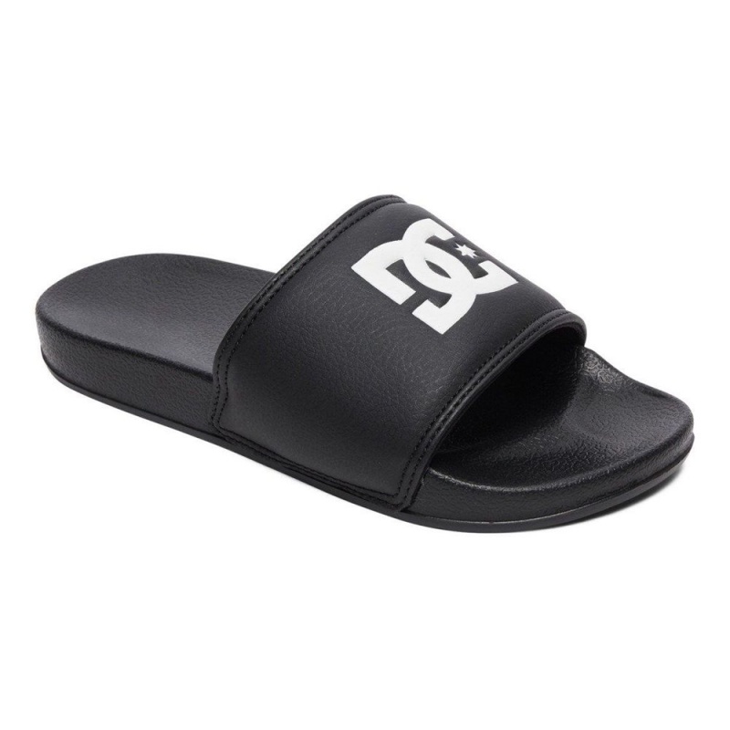 Sandale DC Shoes Slides Enfant Noir Blanche | KLGH-61390