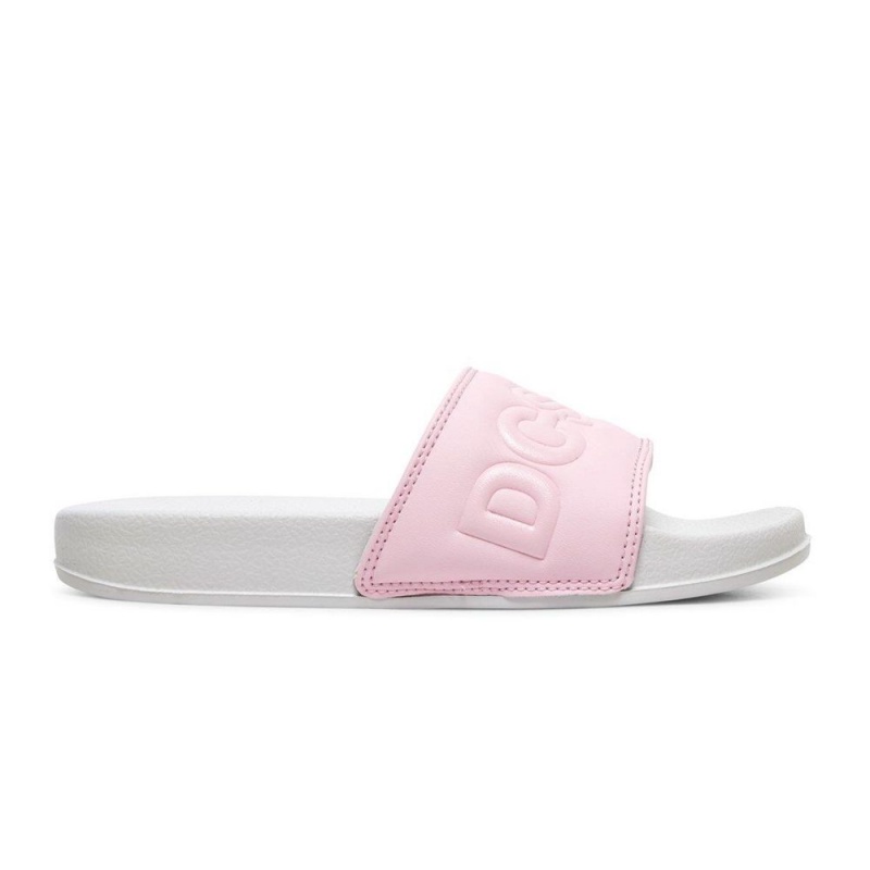 Sandale DC Shoes Slides Enfant Rose Grise | JTAI-52730