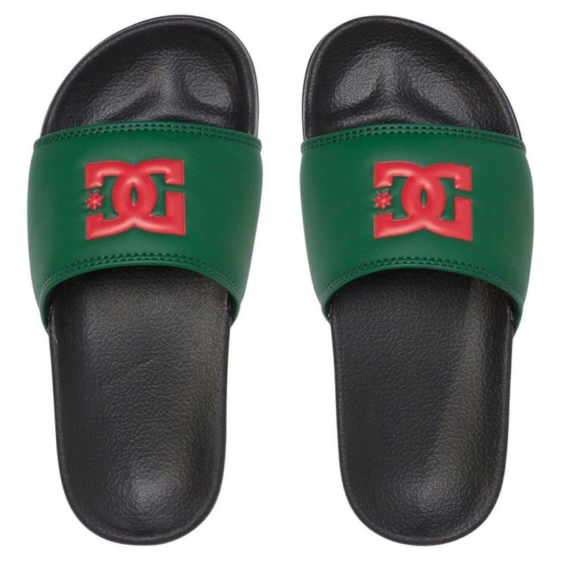 Sandale DC Shoes Slides Enfant Vert Rouge | LFDA-67204