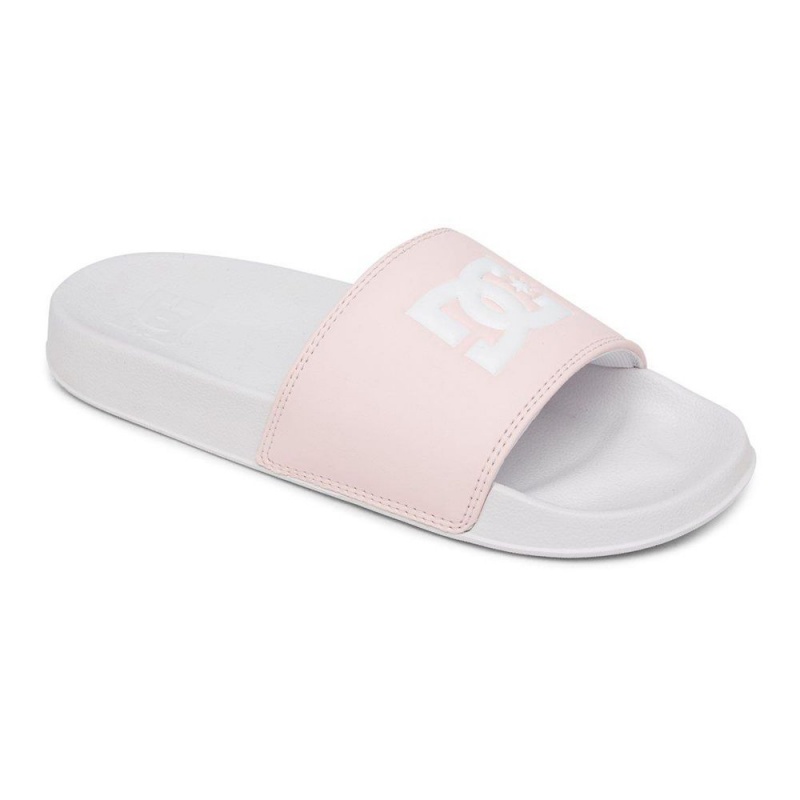 Sandale DC Shoes Slides Femme Blanche Rose | TXUO-87230