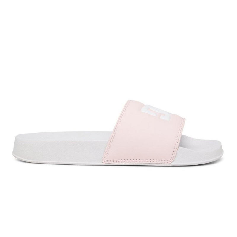 Sandale DC Shoes Slides Femme Blanche Rose | TXUO-87230