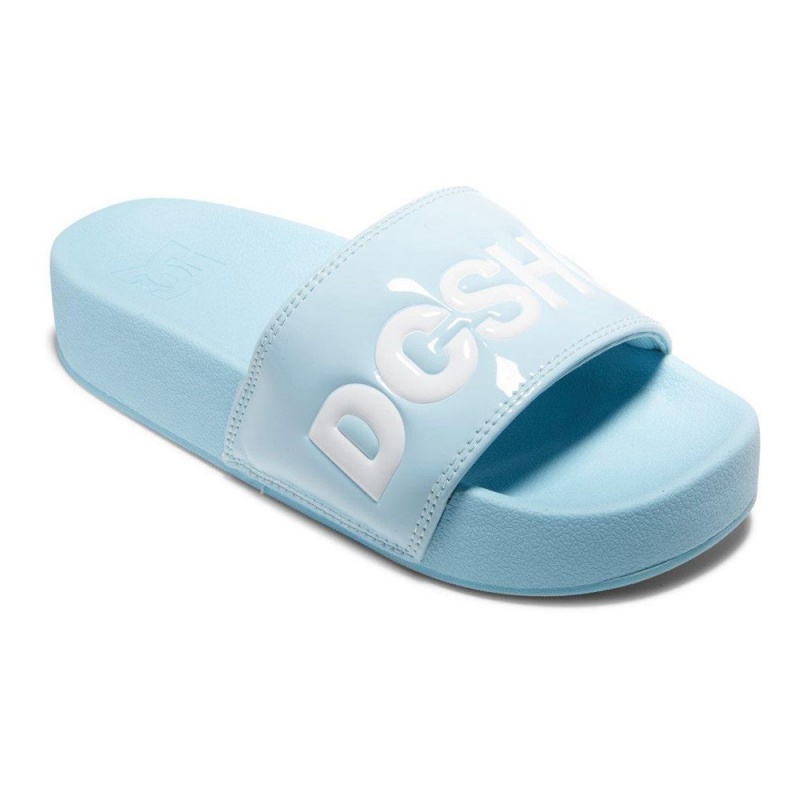 Sandale DC Shoes Slides Femme Bleu Blanche | SPUK-95781