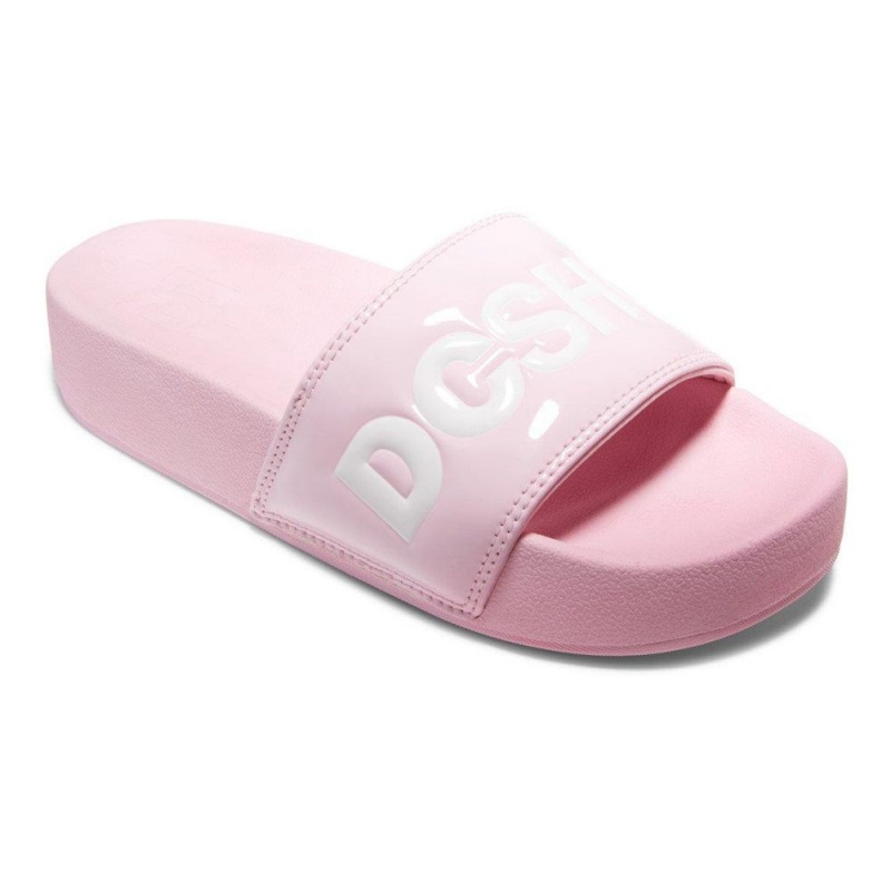 Sandale DC Shoes Slides Femme Rose Blanche | OTFW-06325