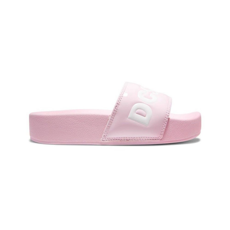 Sandale DC Shoes Slides Femme Rose Blanche | OTFW-06325