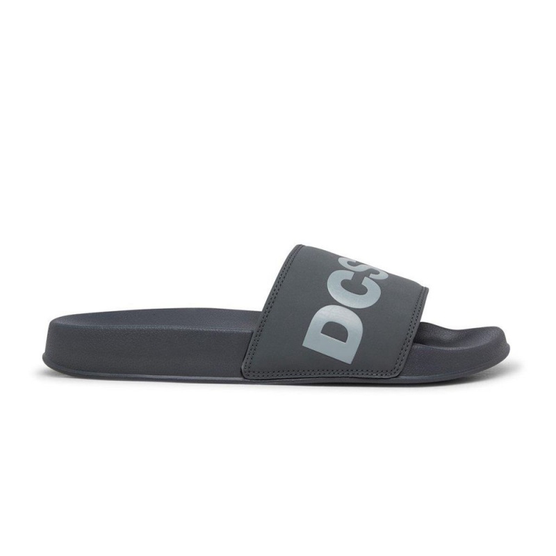 Sandale DC Shoes Slides Homme Grise Rouge | WYLU-21063