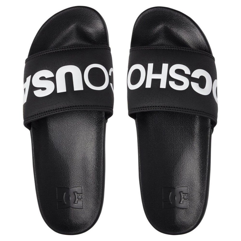 Sandale DC Shoes Slides Homme Noir Blanche | KVFB-59218